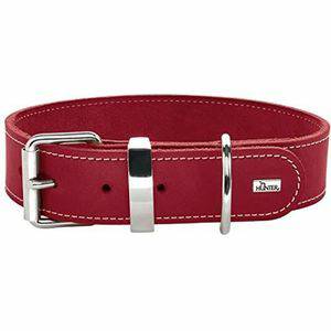 HUNTER AALBORG SPECIAL Hondenhalsband, leer, duurzaam, comfortabel, 55 (M), rood Hunter Dierenriemen